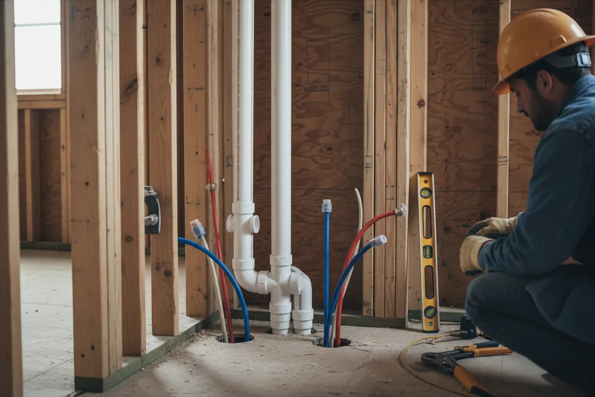 Drain and supply rough-in during Drain Cleaning in Millersville